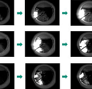 A pulsating flame contributes considerably to nitrogen oxide reduction in dust firing. The sequences show the flames spreading in the combustion chamber.