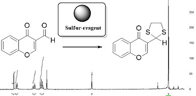 Polymergebundenes Reagenz, welches die Einführung von Dithian-Schutzgruppen erheblich erleichtert.