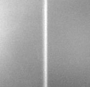 Macro shot of the focused aerosol jet