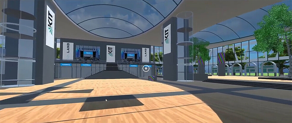 Die Gäste des ersten digitalen Innovationstags treffen sich am 30. Juni in der virtuellen Umgebung und können dort die Technologien und Themen interaktiv erkunden. (Bild: u-motions GmbH)