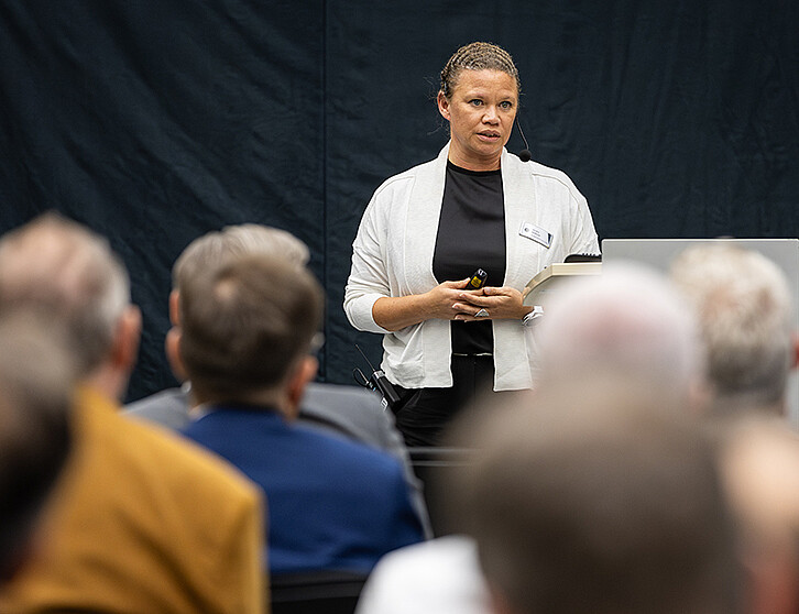 Jessica Bethune from Schneider Electric at the KIT Business Club's fireside evening, September 23, 2025