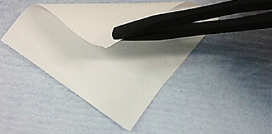 Photographic presentation of the flexibility of the HTSep membranes.