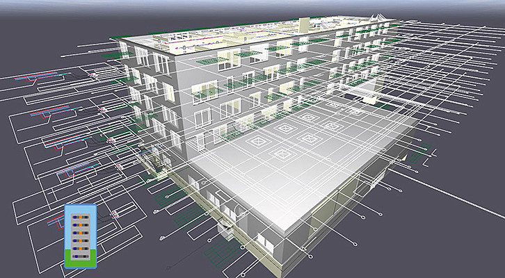DigiFab4KMU is where digital transformation meets the construction industry. In the project, a digital twin of the yet-to-be-built company site of Wibu-Systems was created. (Image: KIT)